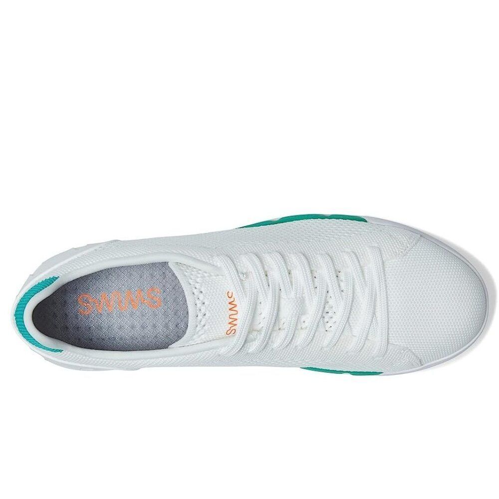 SWIMS Breeze Tennis Knit Sneakers Mens 11.5 White Green Breathable Mesh New - Picture 5 of 10